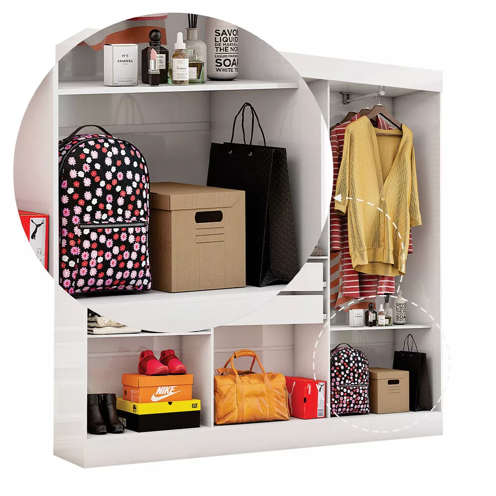 Image 3 of 7 of Closet Casal Reis 2 Gavetas 5 Prateleiras Carioca Móveis
