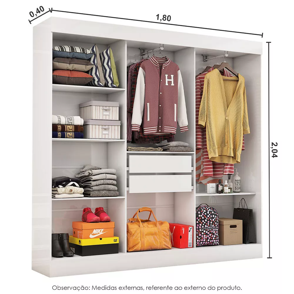 Image 5 of 7 of Closet Casal Reis 2 Gavetas 5 Prateleiras Carioca Móveis