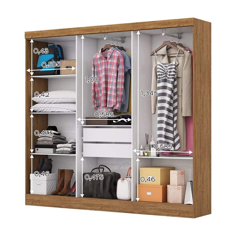 Image 4 of 8 of Guarda Roupa Casal 6 Portas 2 Gavetas Reis