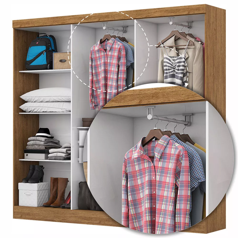 Image 6 of 8 of Guarda Roupa Casal 6 Portas 2 Gavetas Reis