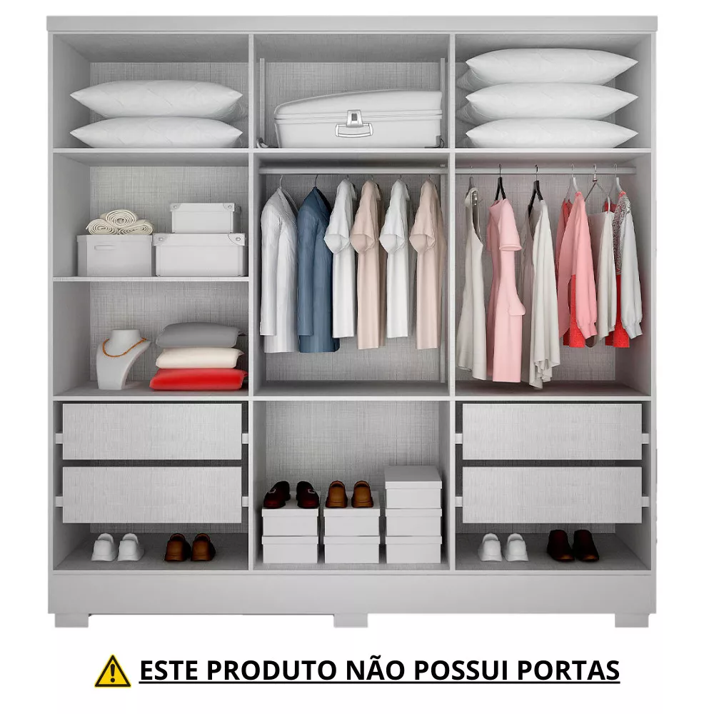 Image 3 of 4 of Closet Diamante em MDP 4 Gavetas e 7 Prateleiras Clic Móveis