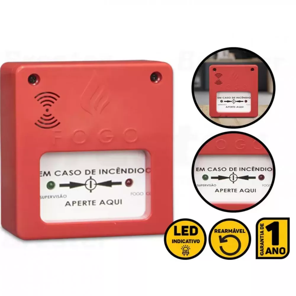 Image 1 of 2 of Acionador manual convencional com sirene 12cv Segurimax