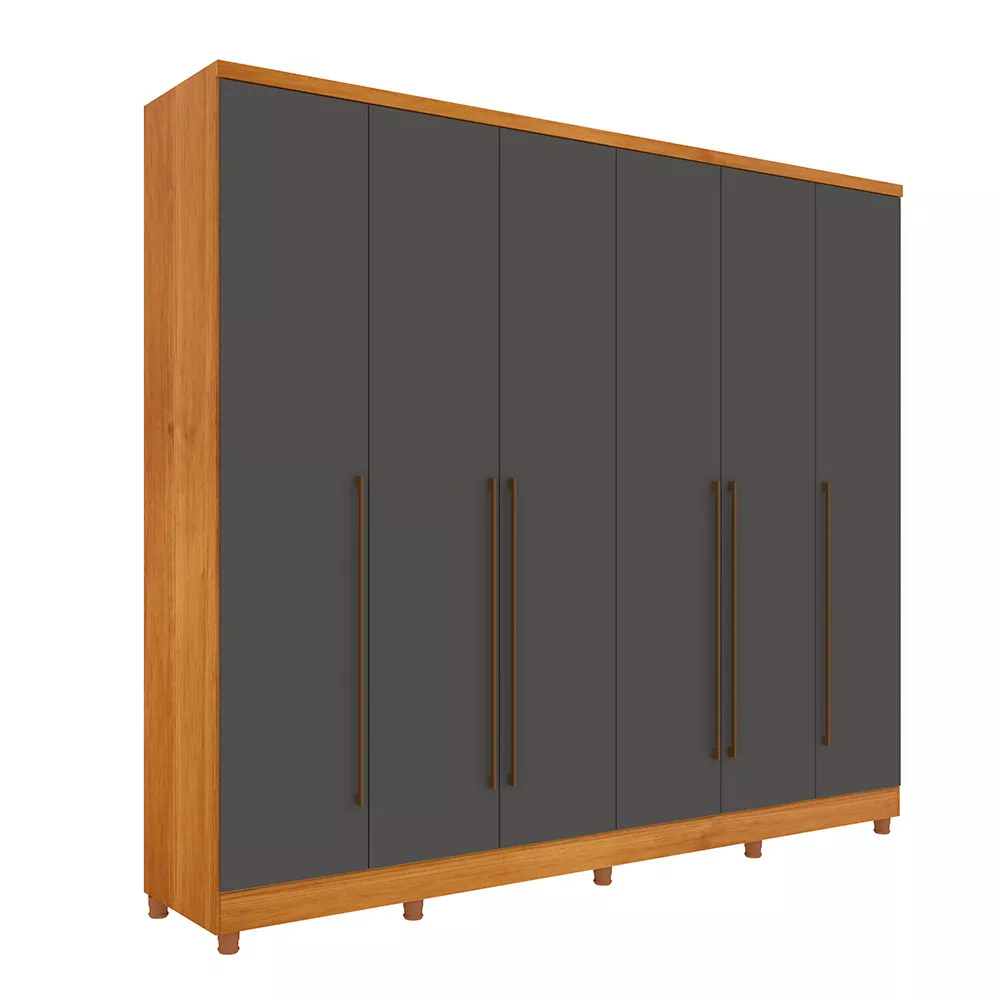 Image 1 of 7 of Guarda Roupa Tcil Sevilla Casal com Pes 6 Portas 8 Gavetas