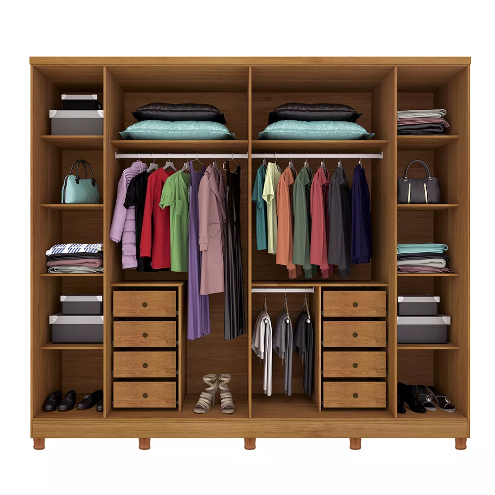 Image 3 of 7 of Guarda Roupa Tcil Sevilla Casal com Pes 6 Portas 8 Gavetas