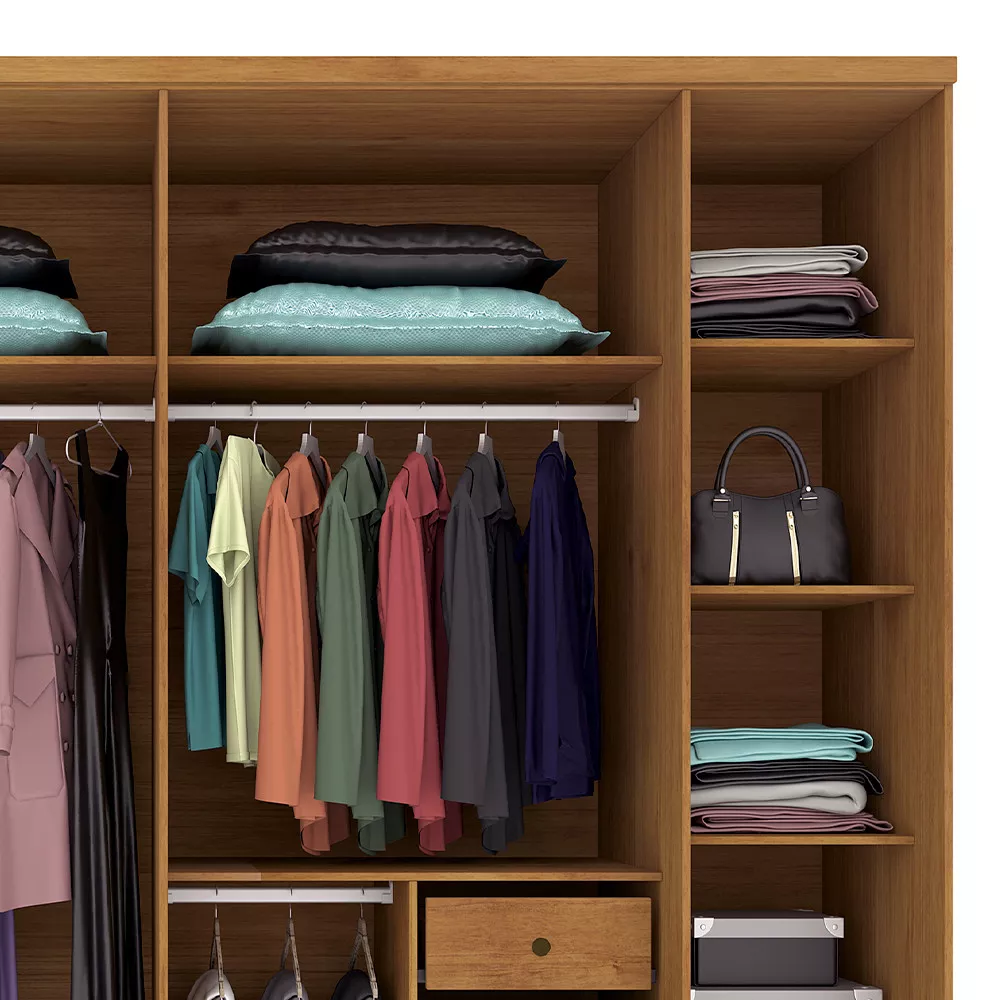 Image 4 of 7 of Guarda Roupa Tcil Sevilla Casal com Pes 6 Portas 8 Gavetas