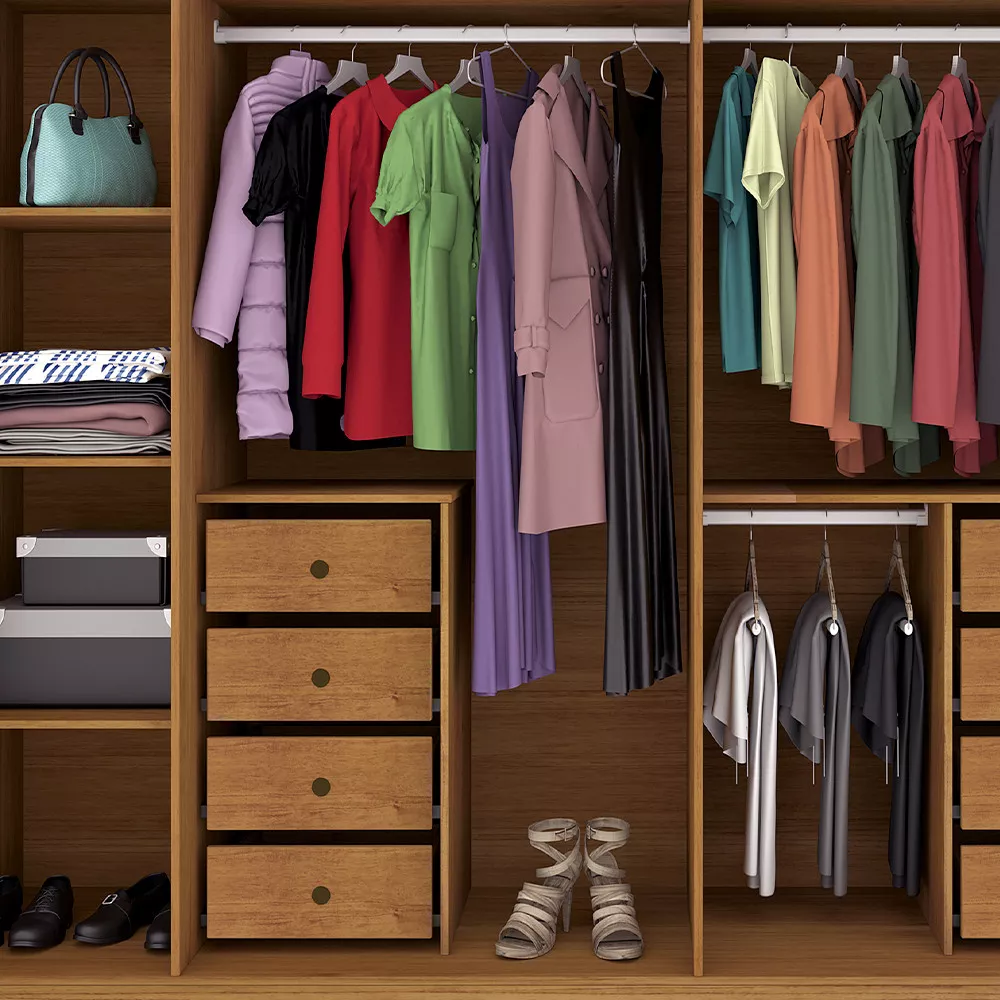 Image 5 of 7 of Guarda Roupa Tcil Sevilla Casal com Pes 6 Portas 8 Gavetas