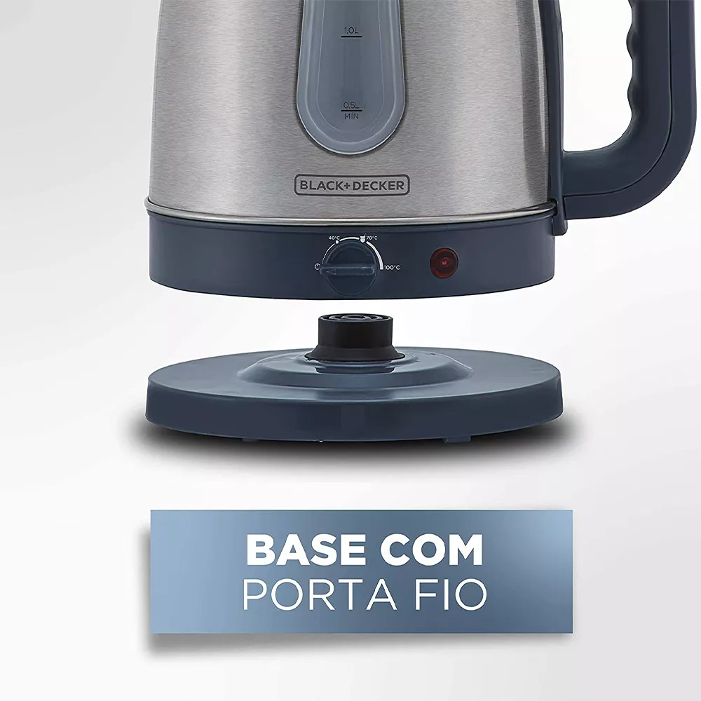 Image 3 of 5 of Chaleira Elétrica Black+Decker K2200G com Ajuste Temperatura 1,8L 1850W