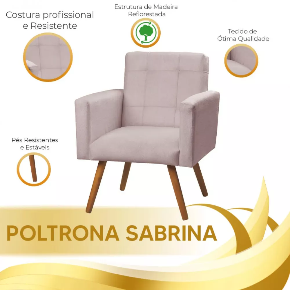 Image 6 of 7 of Conjunto de 2 Poltronas Decorativas Sabrina Veludo Speciale Home