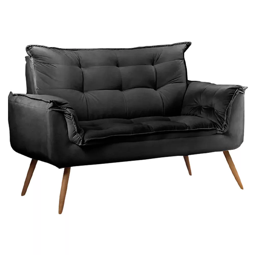 Image 2 of 10 of Conjunto Namoradeira e Puff Opala Veludo Speciale Home
