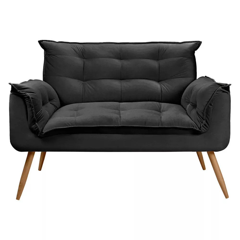 Image 3 of 10 of Conjunto Namoradeira e Puff Opala Veludo Speciale Home