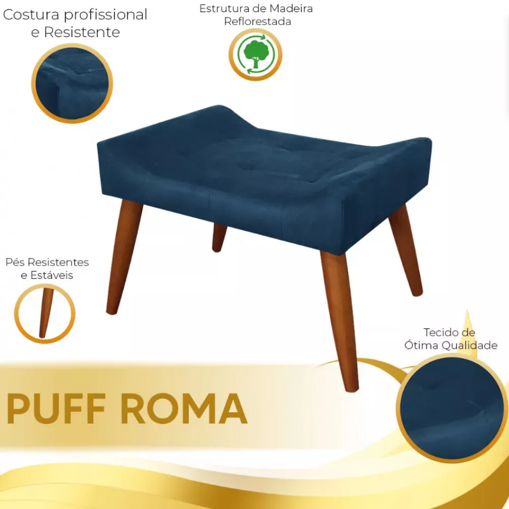 Image 5 of 6 of Puff Decorativo Roma Veludo Speciale Home