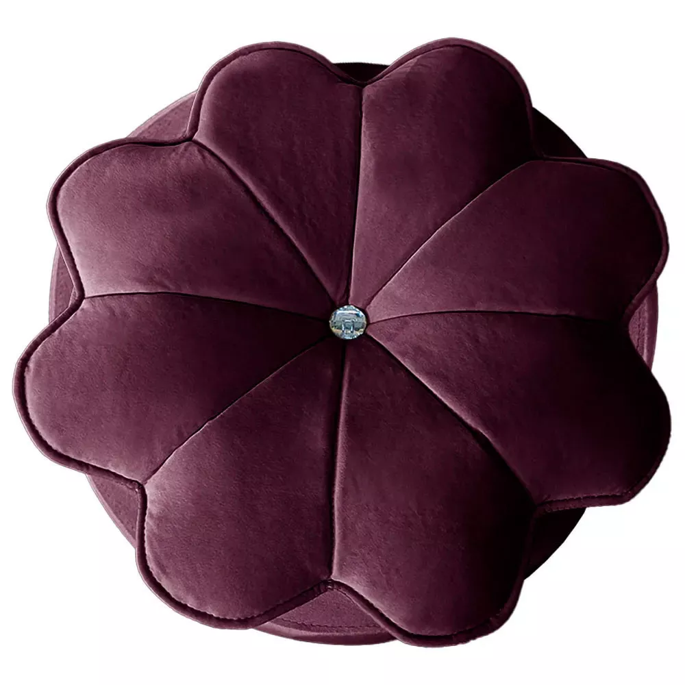 Image 2 of 7 of Puff Decorativo Floratta Veludo com Design Flor Speciale Home