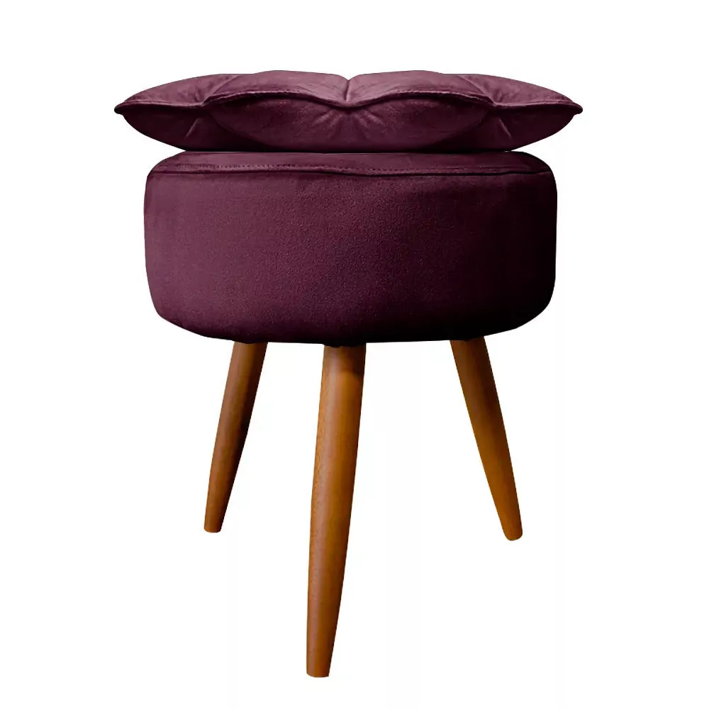 Image 4 of 7 of Puff Decorativo Floratta Veludo com Design Flor Speciale Home