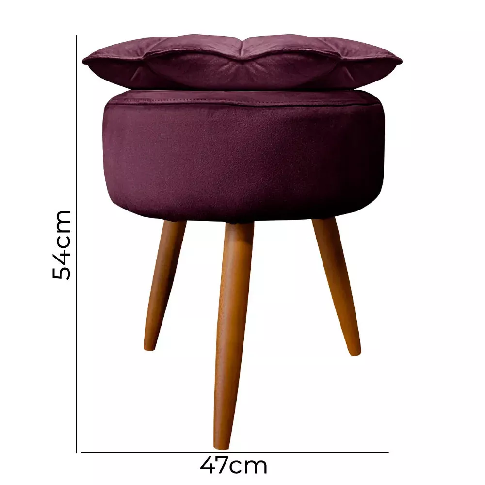 Image 5 of 7 of Puff Decorativo Floratta Veludo com Design Flor Speciale Home