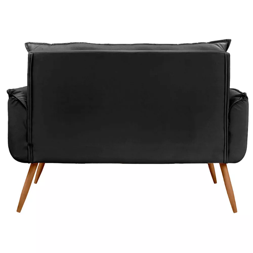 Image 2 of 6 of Sofá Namoradeira 2 Lugares Opala Veludo Preto Speciale Home