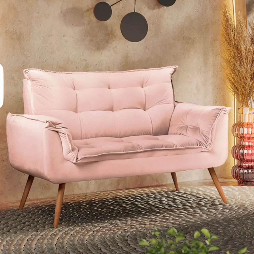 Image 1 of 4 of Sofá Namoradeira 2 Lugares Opala Veludo Speciale Home