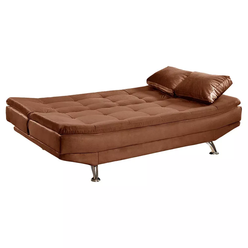Image 2 of 7 of Sofá Cama Valencia 3 Lugares Reclinável Veludo Terracota Speciale Home