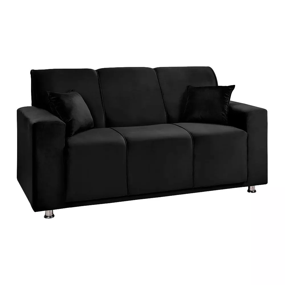 Image 0 of 7 of Sofá 3 Lugares Fixo Tokyo Veludo Preto Speciale Home