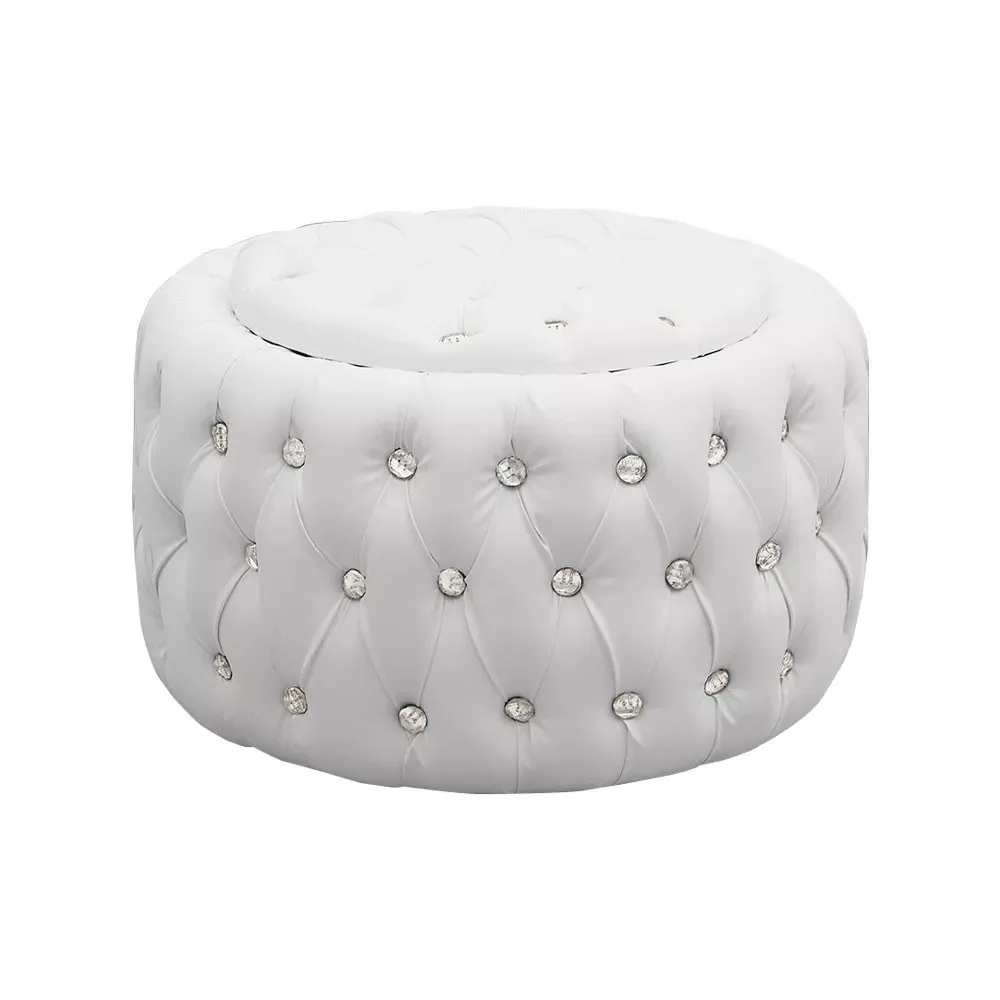 Image 0 of 5 of Puff Quartzo com Baú Capitonê Strass Material Sintético Speciale Home