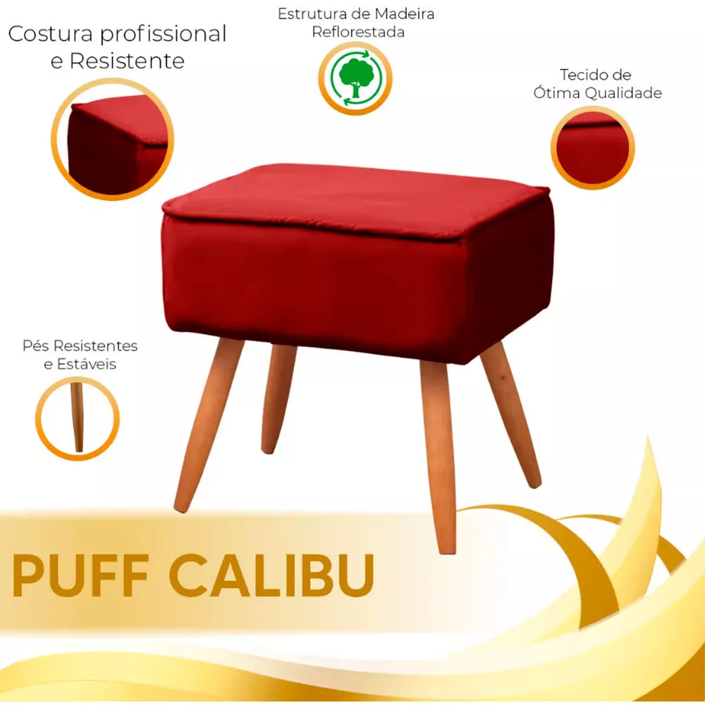 Image 3 of 4 of Puff Para Sala Calibu Veludo Speciale Home