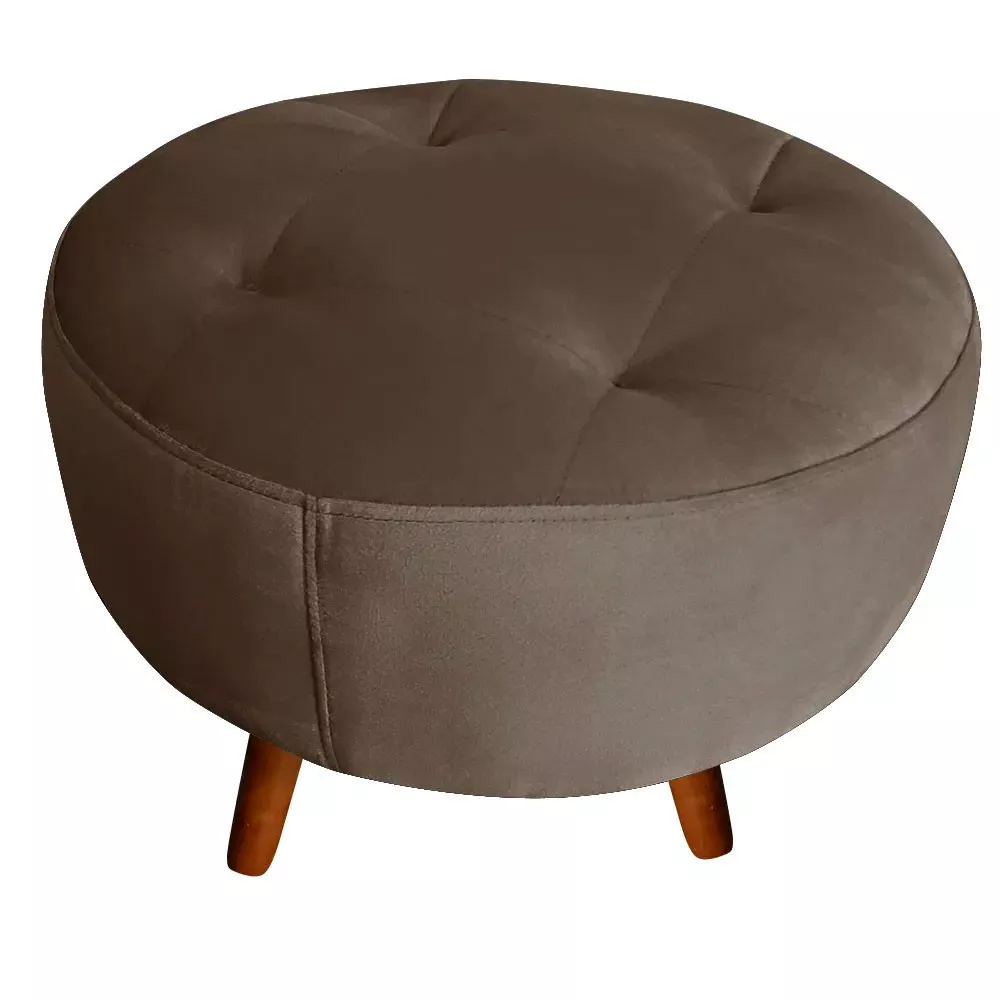 Image 0 of 5 of Puff Decorativo Sabrina Veludo Marrom Chocolate Speciale Home