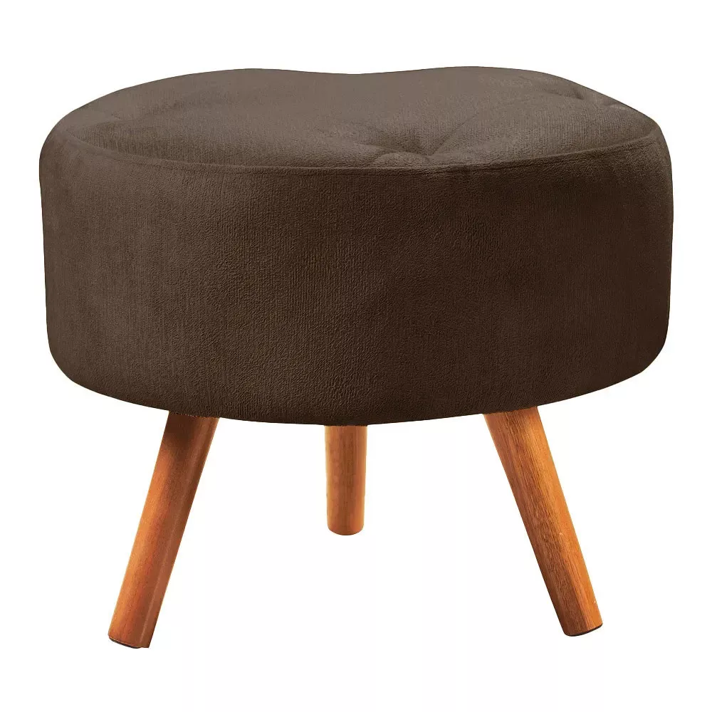 Image 2 of 5 of Puff Decorativo Sabrina Veludo Marrom Chocolate Speciale Home