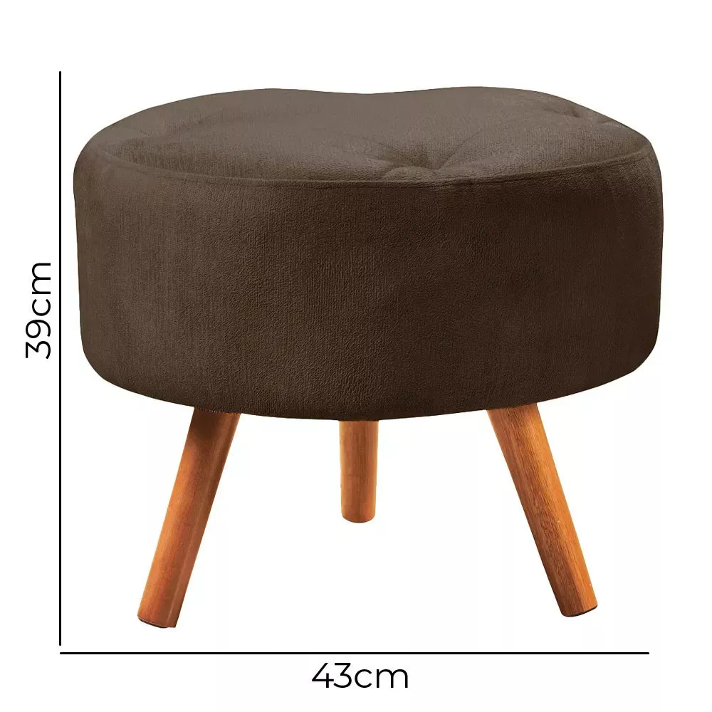 Image 3 of 5 of Puff Decorativo Sabrina Veludo Marrom Chocolate Speciale Home