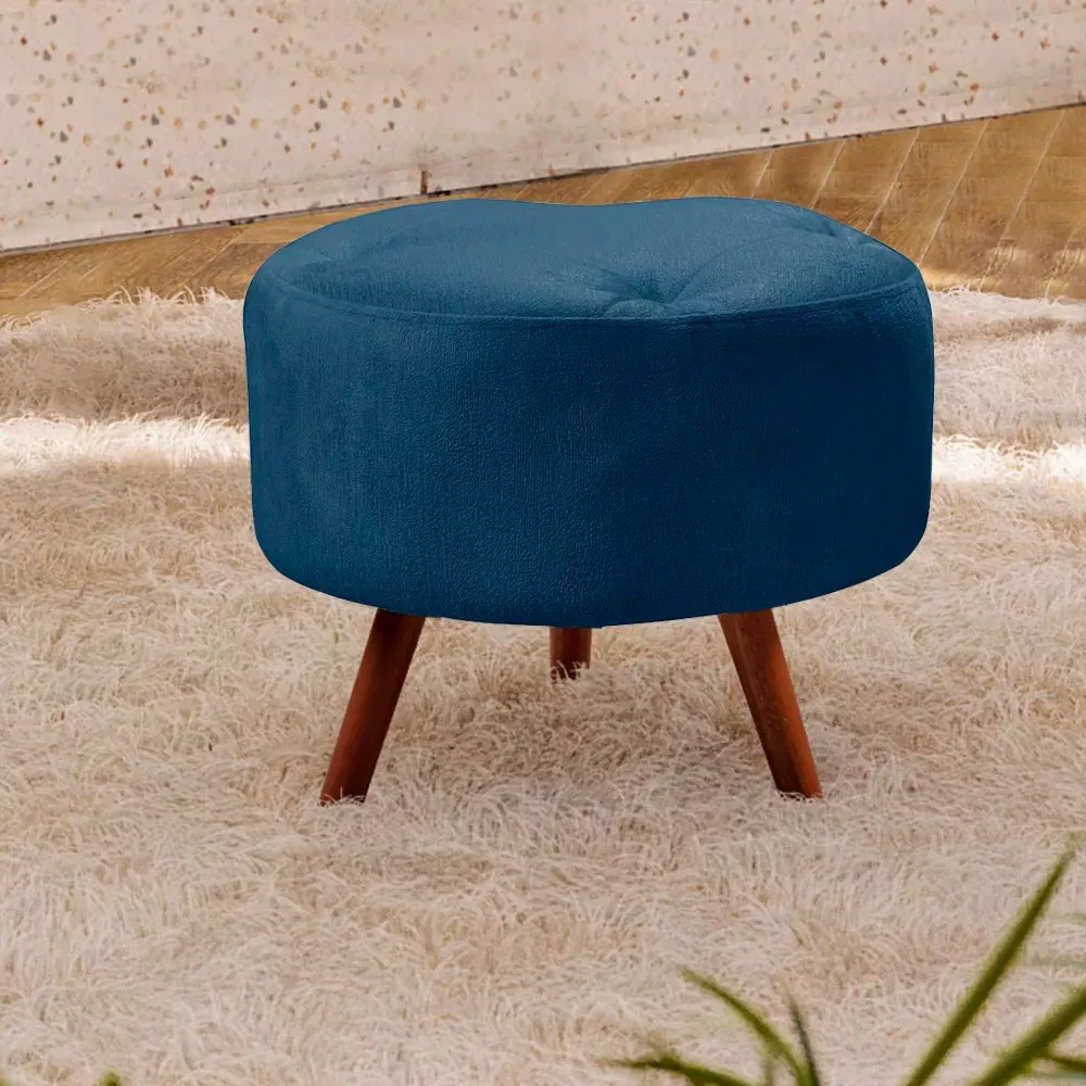 Image 1 of 5 of Puff Decorativo Sabrina Veludo Azul Speciale Home