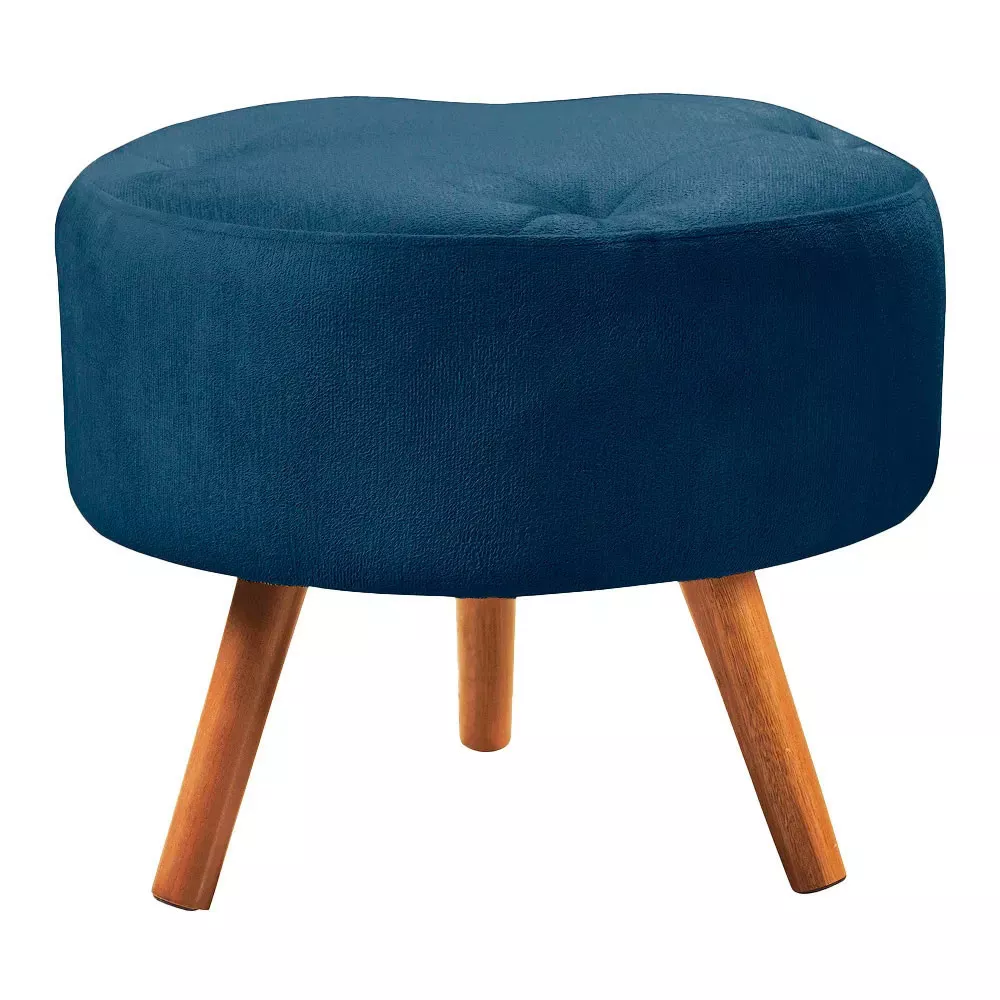 Image 2 of 5 of Puff Decorativo Sabrina Veludo Azul Speciale Home