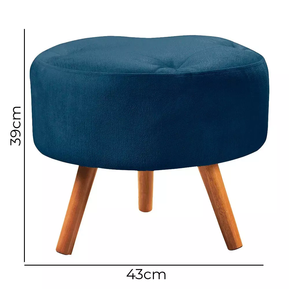 Image 3 of 5 of Puff Decorativo Sabrina Veludo Azul Speciale Home