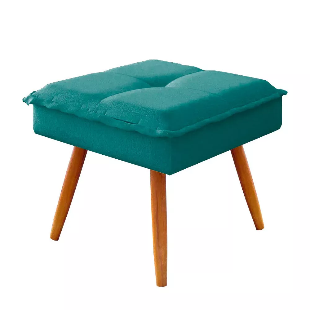 Image 0 of 4 of Puff Decorativo Joy Veludo Turquesa Ciano Speciale Home