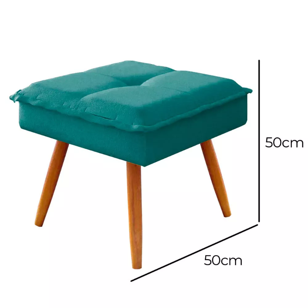 Image 2 of 4 of Puff Decorativo Joy Veludo Turquesa Ciano Speciale Home