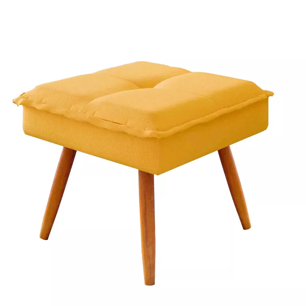Image 0 of 4 of Puff Decorativo Joy Veludo Amarelo Speciale Home