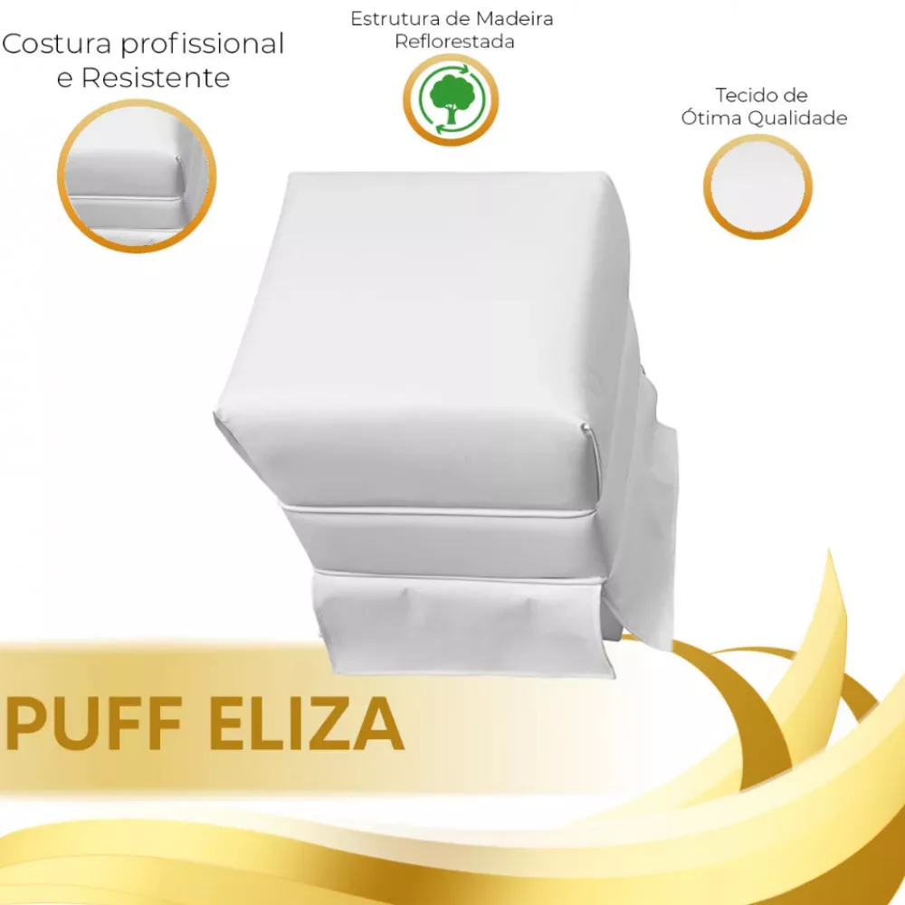 Image 4 of 5 of Puff Decorativo Eliza Corano Branco Speciale Home
