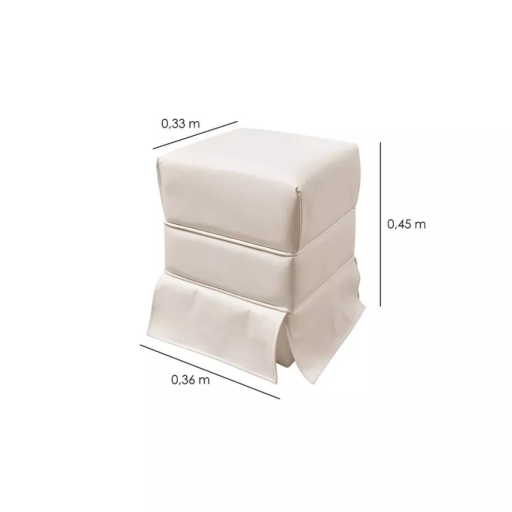 Image 3 of 5 of Puff Decorativo Eliza Corano Bege Speciale Home