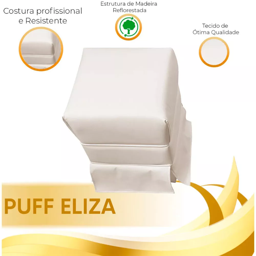 Image 4 of 5 of Puff Decorativo Eliza Corano Bege Speciale Home