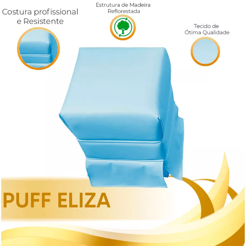 Image 4 of 5 of Puff Decorativo Eliza Corano Azul Speciale Home