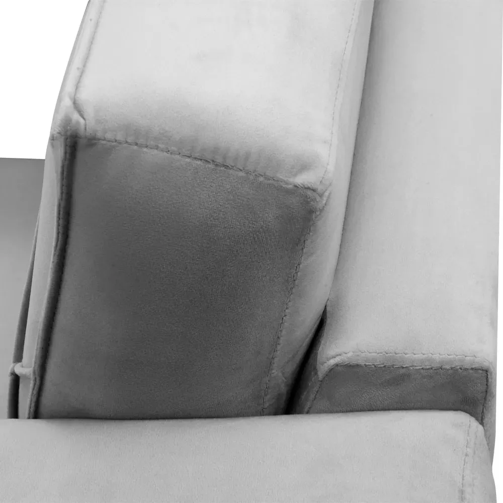 Image 2 of 7 of Poltrona Decorativa Sarah Veludo Cinza Chumbo Speciale Home