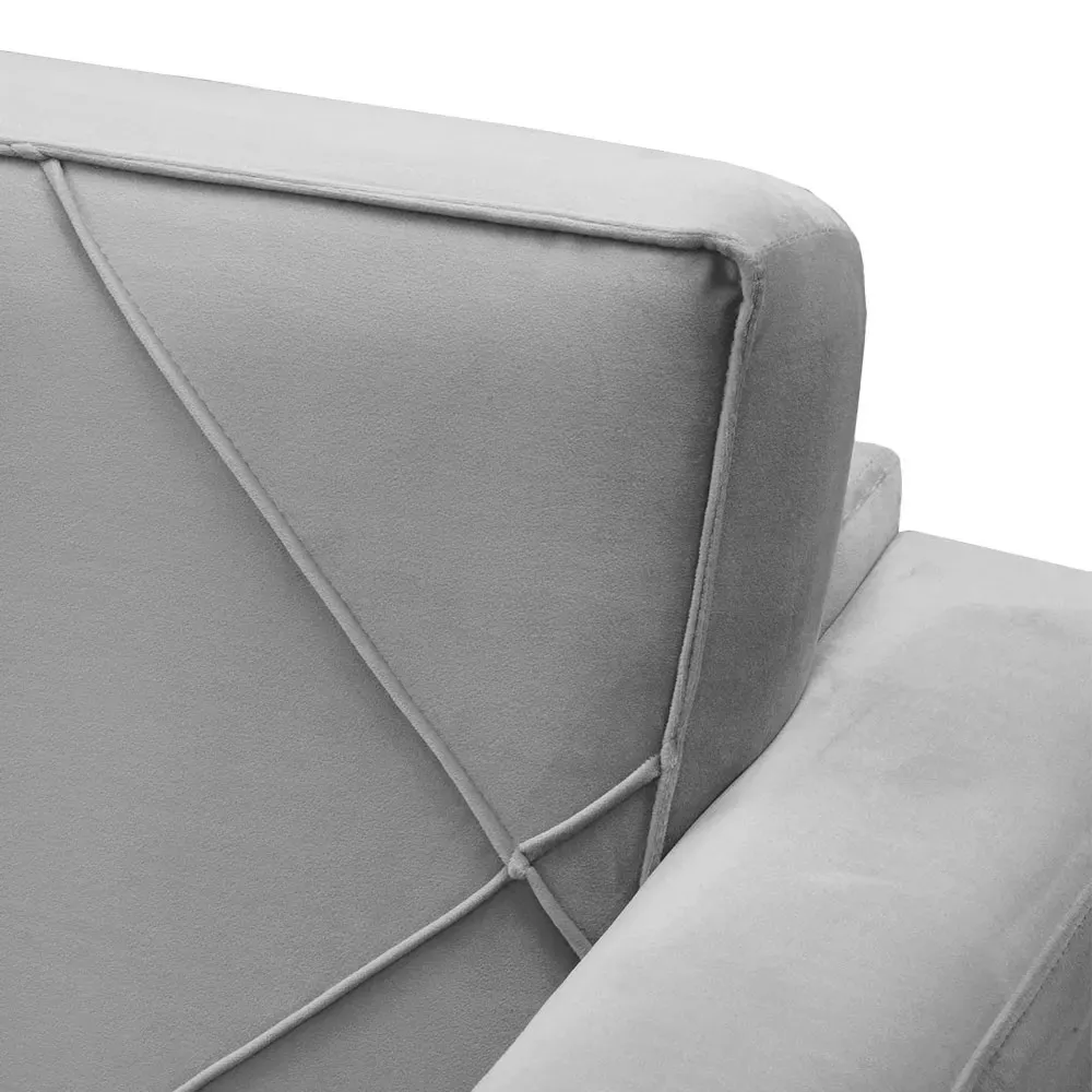 Image 4 of 7 of Poltrona Decorativa Sarah Veludo Cinza Chumbo Speciale Home