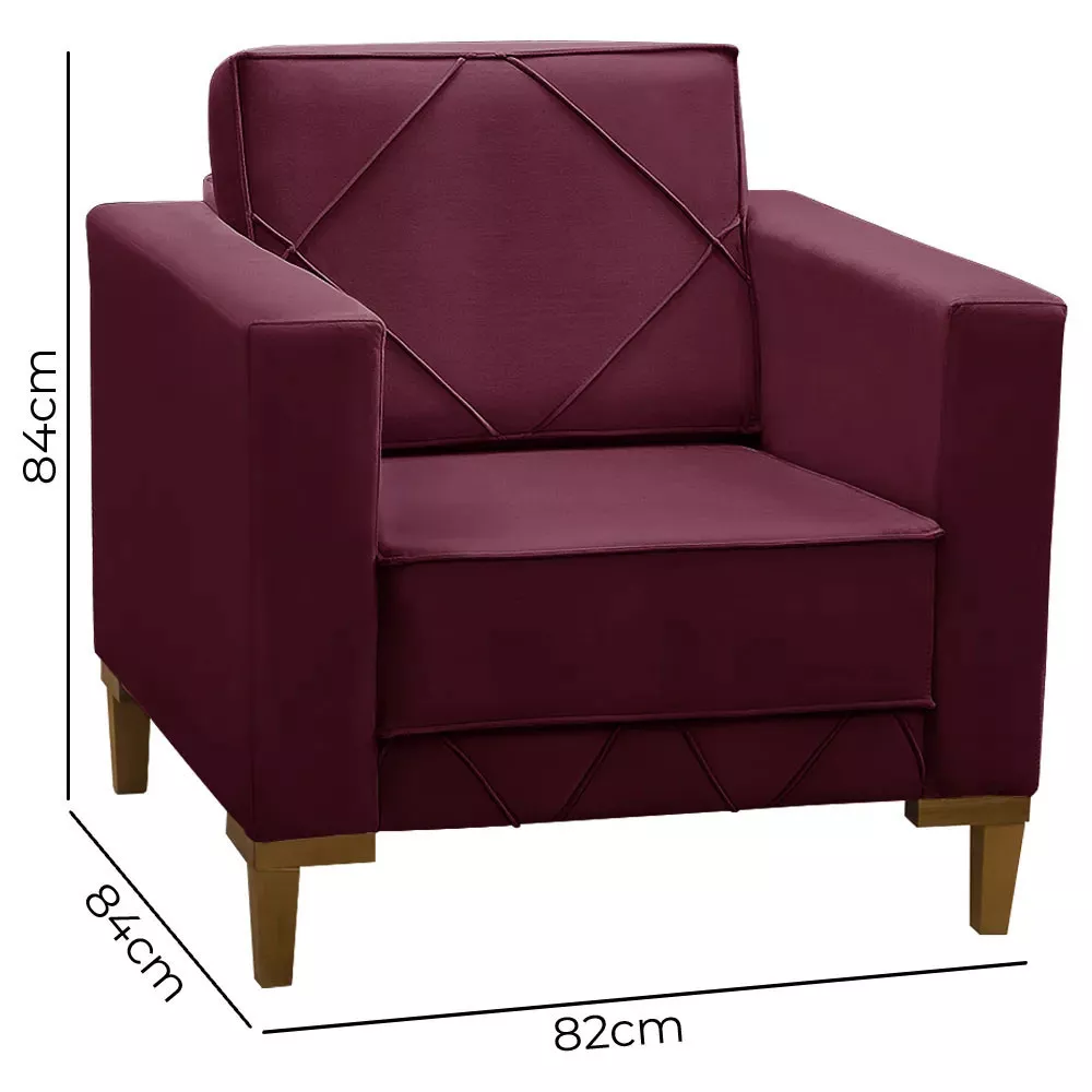 Image 5 of 7 of Poltrona Decorativa Sarah Veludo Speciale Home