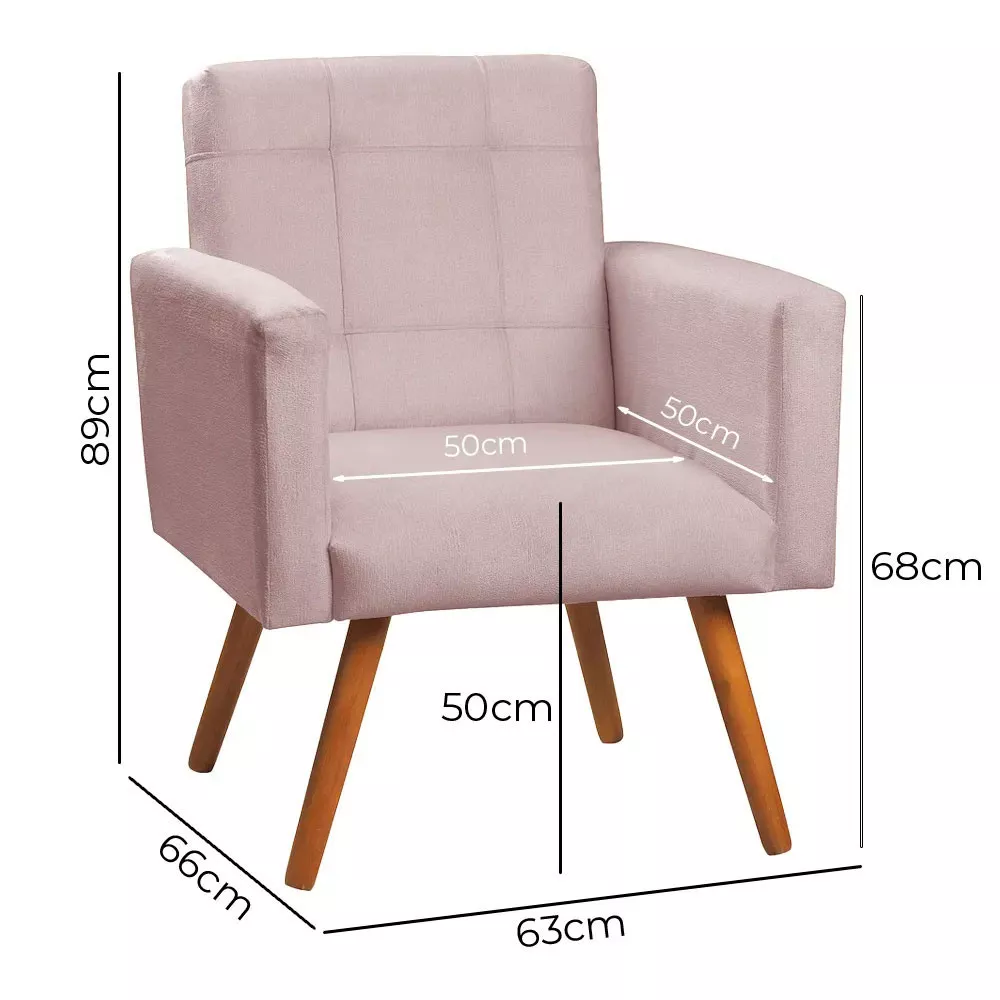 Image 5 of 6 of Poltrona Decorativa Sabrina Veludo Rose Speciale Home