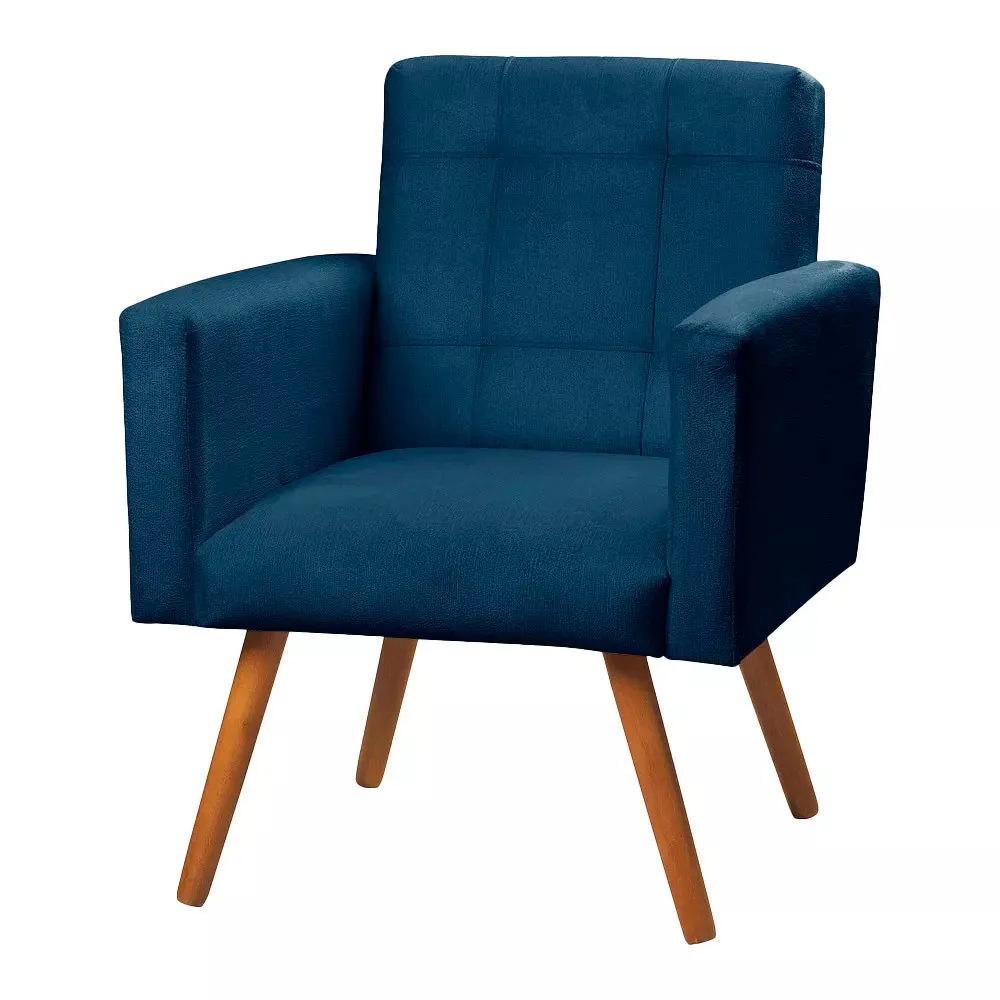Image 0 of 7 of Poltrona Decorativa Sabrina Veludo Azul Speciale Home
