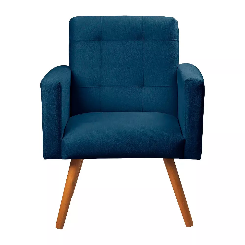 Image 1 of 7 of Poltrona Decorativa Sabrina Veludo Azul Speciale Home