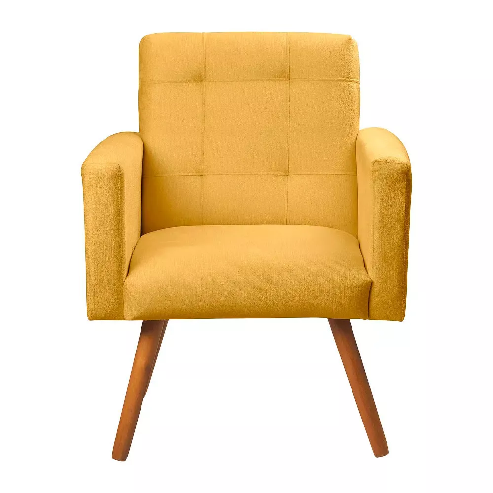 Image 1 of 7 of Poltrona Decorativa Sabrina Veludo Amarelo Speciale Home