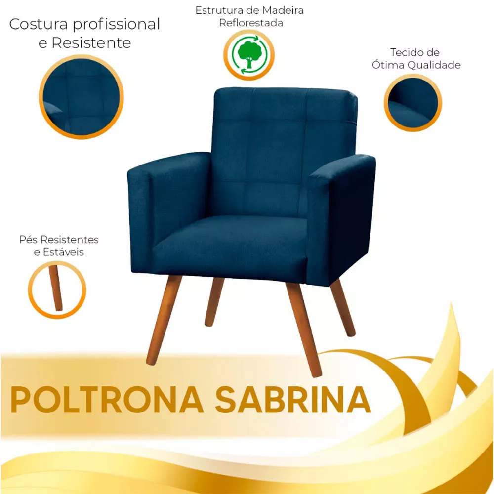 Image 6 of 7 of Poltrona Decorativa Sabrina Veludo Speciale Home