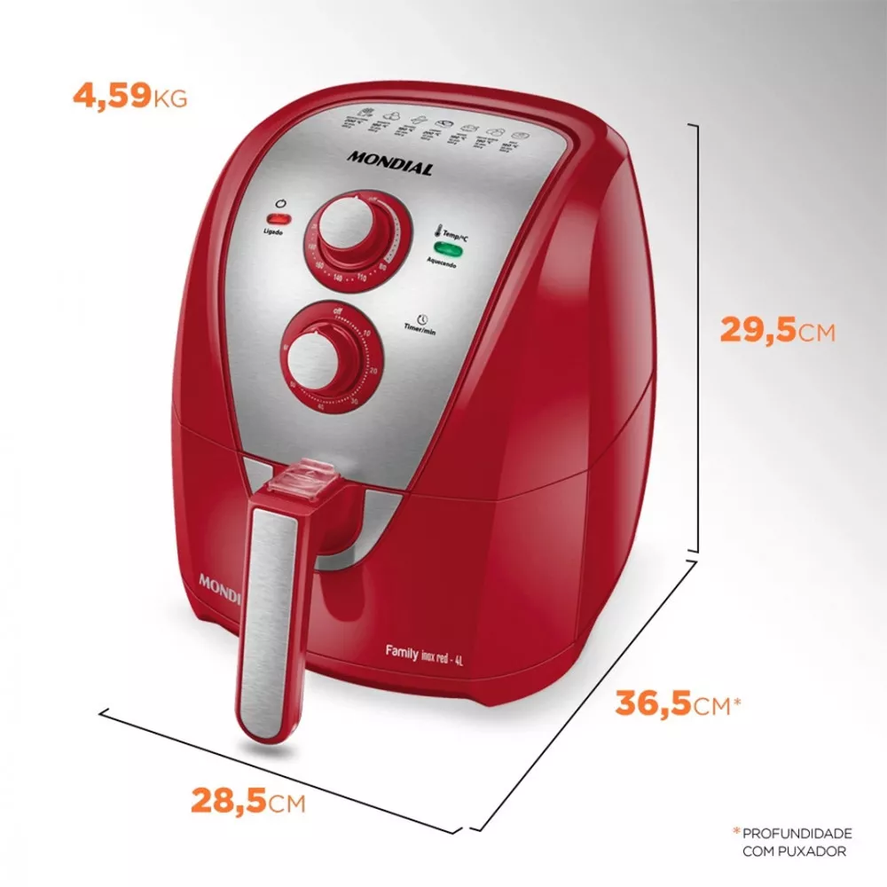 Image 2 of 8 of Fritadeira Eletrica Air Fryer Mondial 4 Litros AFN40