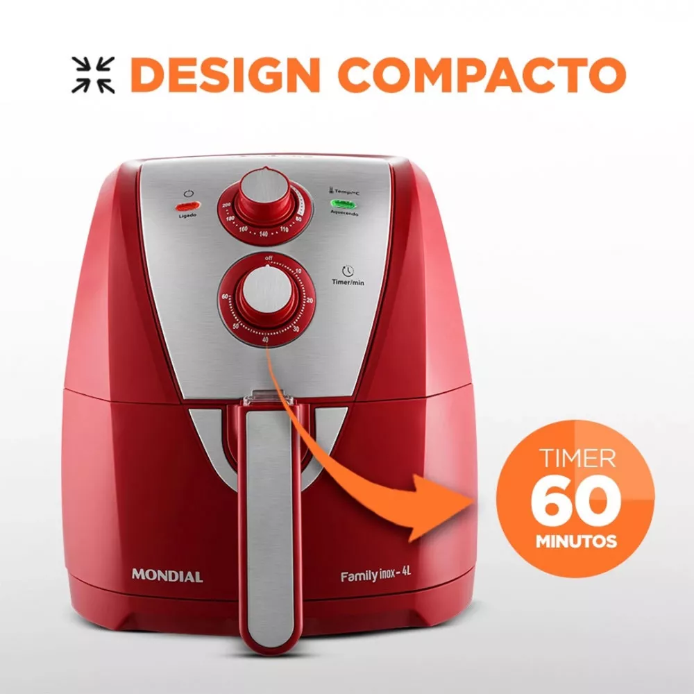 Image 3 of 8 of Fritadeira Eletrica Air Fryer Mondial 4 Litros AFN40
