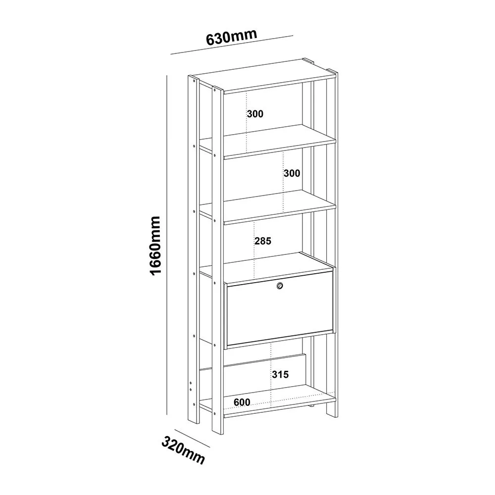 Image 4 of 5 of Estante para Livros 1 Porta Match Artely
