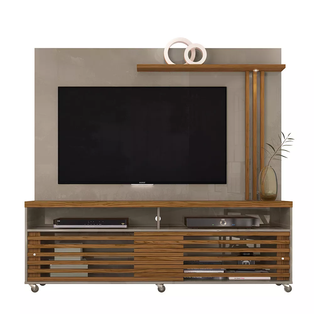 Image 1 of 3 of Rack com Painel para TV até 60 Polegadas com LED 2 Portas Frizz Madetec