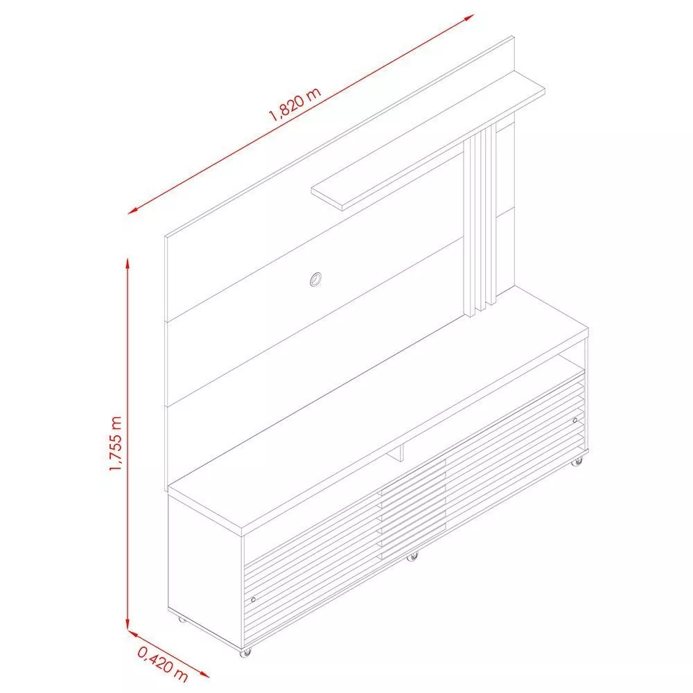 Image 2 of 3 of Rack com Painel para TV até 60 Polegadas com LED 2 Portas Frizz Madetec